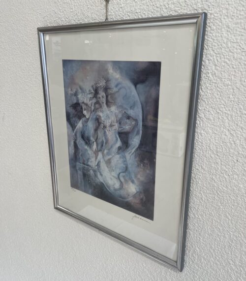 R.G. Sinfonie in Blau gerahmte Druckgrafik