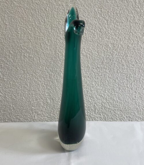Mundgeblasene Glasvase in Türkis