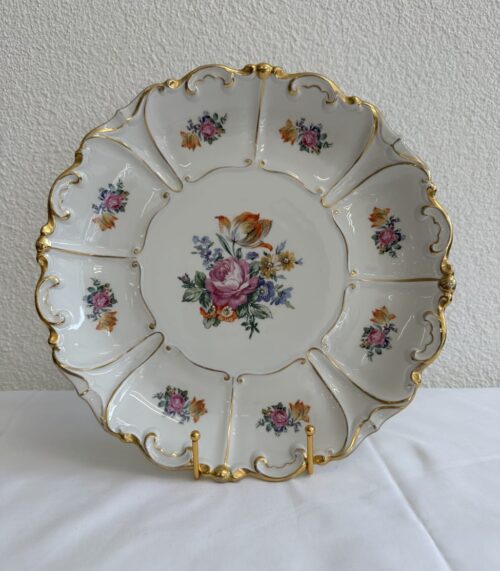 Porzellanteller VEB Ilmenau mit floralem Dekor 1977