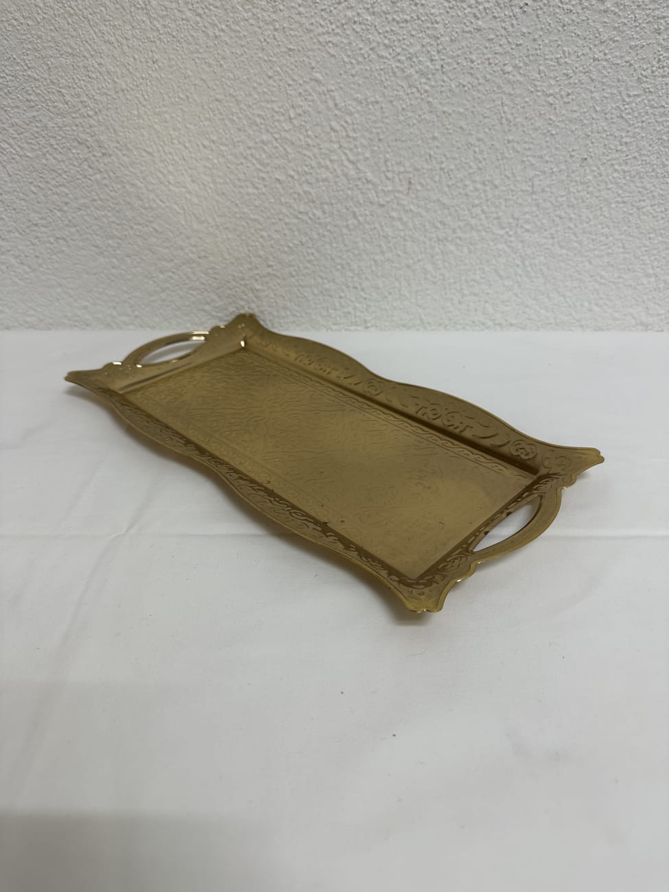 Orientalisches Teeservice aus Metall und Glas mit Tablett