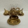 Orientalisches Teeservice aus Metall und Glas mit Tablett