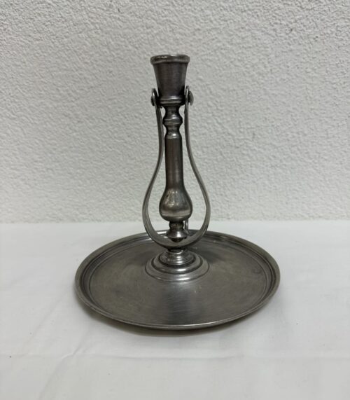 Vintage Metall Kerzenhalter mit Henkel rundem Fuss ca. 20 cm