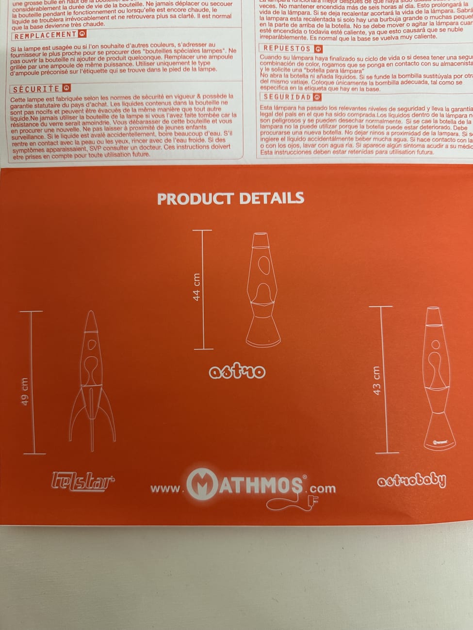Mathmos Astrobaby Lava Lampe handgemacht in UK im Karton