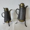 Vintage Kaffeekanne aus vernickeltem Metall mit Messing, 2 Grössen