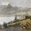19. Jh. Farblithografie Alpenlandschaft Jacotet Lemercier Paris