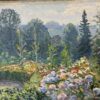 Impressionistisches Ölgemälde Blumenlandschaft signiert Mannel 49
