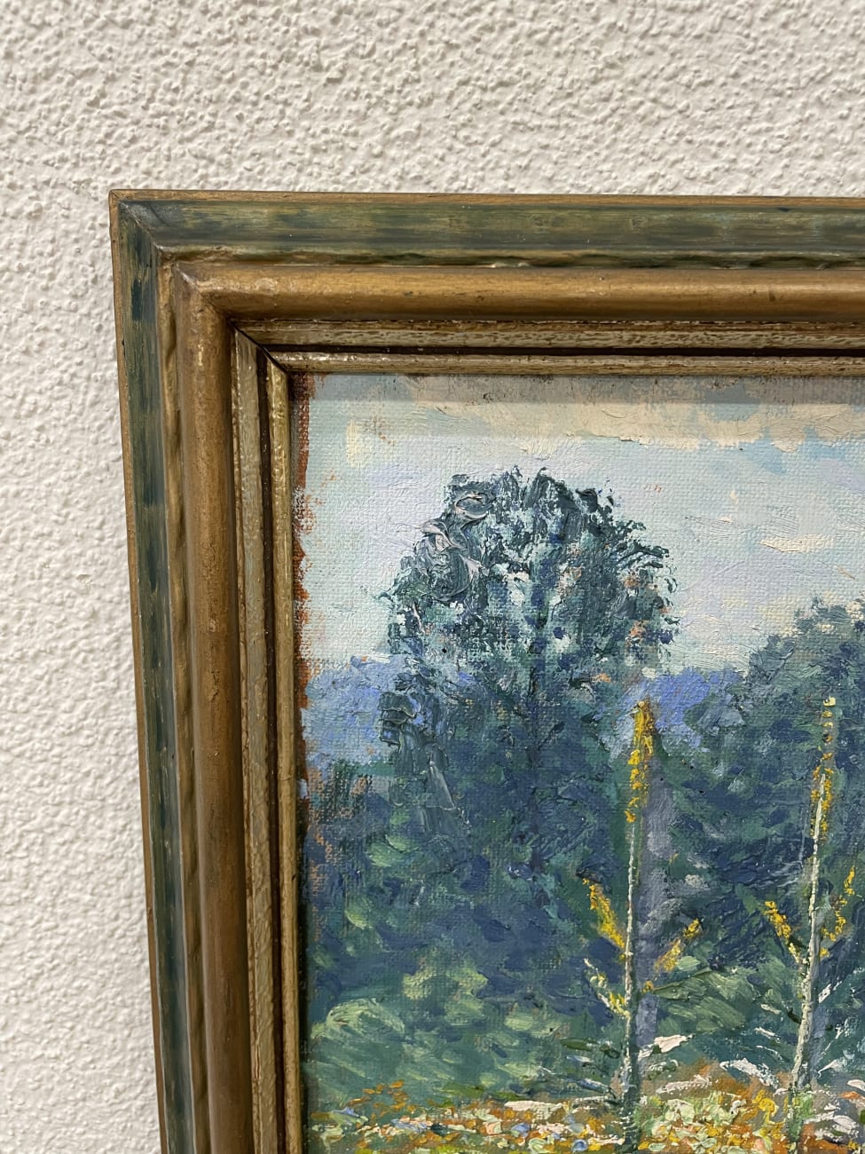 Impressionistisches Ölgemälde Blumenlandschaft signiert Mannel 49