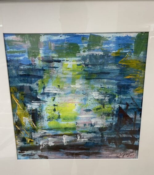 Modernes abstraktes Oelgemaelde R. Gajpers 2005 mit Rahmen