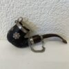 Vintage Tabakpfeife schwarz mit Metallverzierungen und Deckel