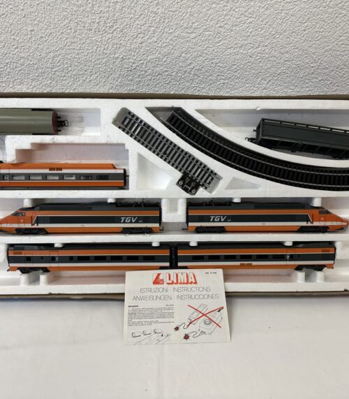 Lima Modellbahn TGV Set in Orange mit Schienen in OVP