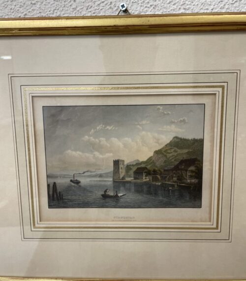 Historisches Bild Stanzstad am Vierwaldstättersee im Holzrahmen