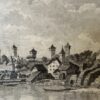 Historische Stadtansicht Luzern 19. Jh. als Kupferstich Perignon