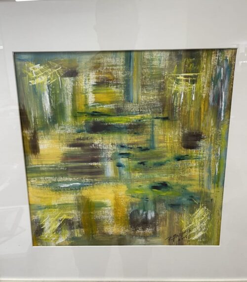 Abstraktes Gemälde von R. Gaspers 2015 auf Leinwand im Rahmen