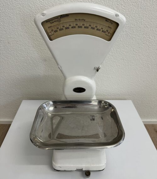 Vintage Bizerba Neigungswaage Typ 412s mit Edelstahlschale, 1932