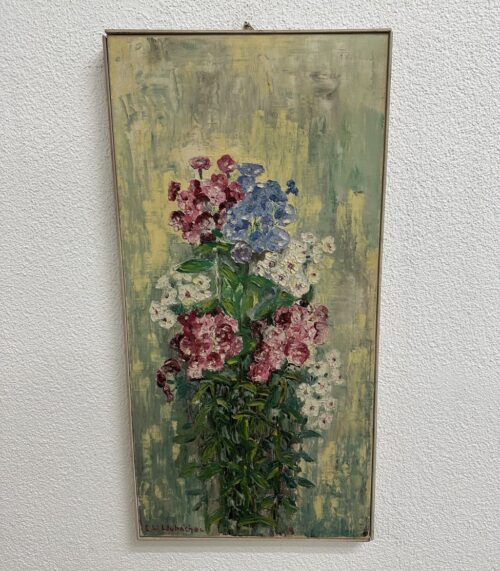Vintage Ölgemälde Blumenstillleben E.H. Hubacher