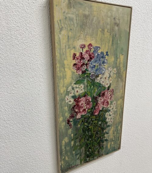 Vintage Ölgemälde Blumenstillleben E.H. Hubacher