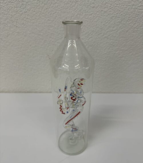 Vintage Glasvase mit abstrakter bunter Innenfigur limitiert