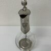 Vintage Glas Karaffe mit Zinnbeschlag und Traubenmotiv