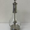 Vintage Glas Karaffe mit Zinnbeschlag und Traubenmotiv