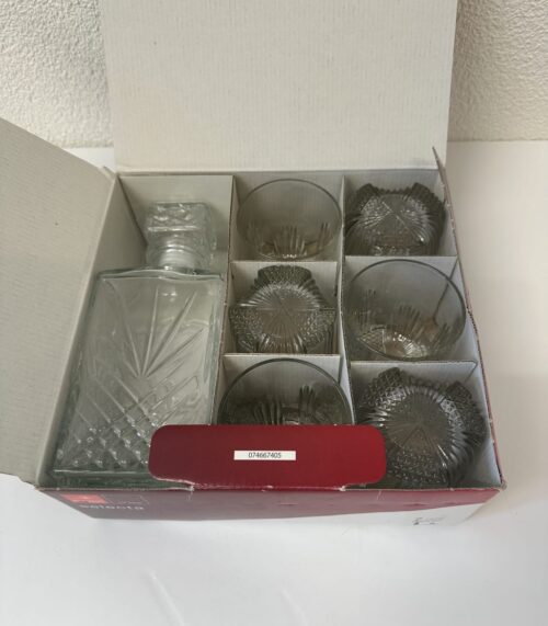 Whiskey Dekanter Set mit 6 Gläsern im Karton
