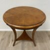 Vintage runder Beistelltisch aus Holz mit Flechtmuster