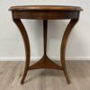 Vintage runder Beistelltisch aus Holz mit Flechtmuster