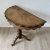 Vintage Halbmond Konsolentisch mit gewellter Tischplatte aus Holz