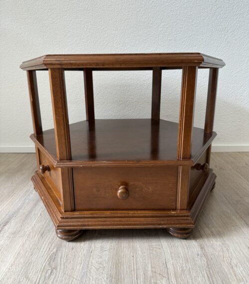 Vintage Eckschrank in hexagonaler Form mit Schublade