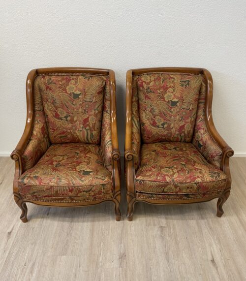 Vintage Zweisitzer Sessel mit floralem Stoffbezug