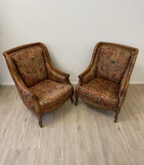 Vintage Zweisitzer Sessel mit floralem Stoffbezug