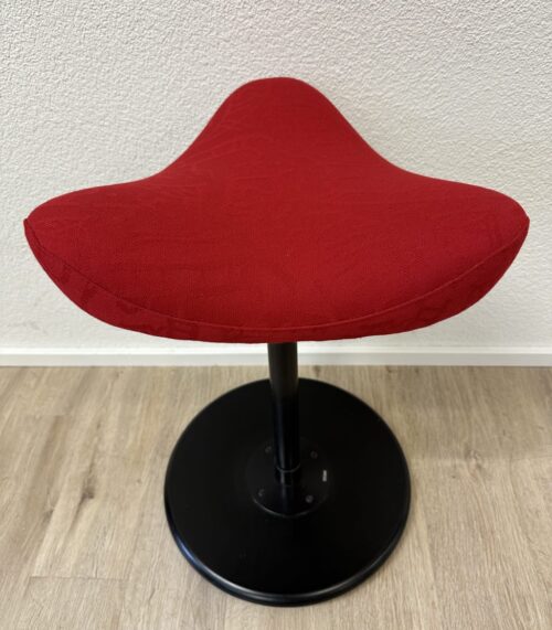 Vintage Stokke Drehhocker mit rotem ergonomischem Sitz