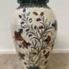 Keramikvase bauchig mit handgemalten Blumenmotiven