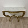 Vintage Wandkonsole mit goldfarbigem Gestell und Marmorplatte