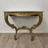 Vintage Wandkonsole mit goldfarbigem Gestell und Marmorplatte