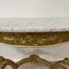 Vintage Wandkonsole mit goldfarbigem Gestell und Marmorplatte