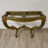 Vintage Wandkonsole mit goldfarbigem Gestell und Marmorplatte