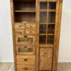 Vintage Holzvitrine mit Schubladen und Glastür