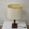 Vintage Tischlampe Robert de Schuytener mit Holzfuss