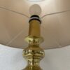 Vintage Tischlampe mit goldenem Sockel und Stoffschirm