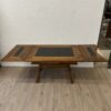 Vintage ausziehbarer Esstisch mit schwarzer Einlage Holz
