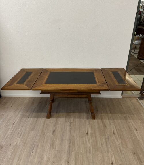Vintage ausziehbarer Esstisch mit schwarzer Einlage Holz
