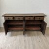 Vintage Sideboard mit Relieftüren aus Holz im Landhausstil