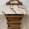 Vintage Nachttisch mit marmorierter Ablage und Spiegel