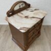 Vintage Nachttisch mit marmorierter Ablage und Spiegel