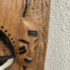 Vintage Holz Wandmaske mit geschnitztem Gesicht