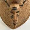 Vintage Holz Wandmaske mit geschnitztem Gesicht