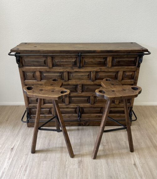 Vintage Konsolentisch mit zwei Hockern im Landhausstil