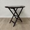 Vintage klappbarer Serviertisch aus dunklem Holz mit Griffen