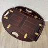 Vintage klappbarer Serviertisch aus dunklem Holz mit Griffen