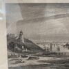 Antik Grafik New Yorker Bucht mit Leuchtturm gerahmt 1850